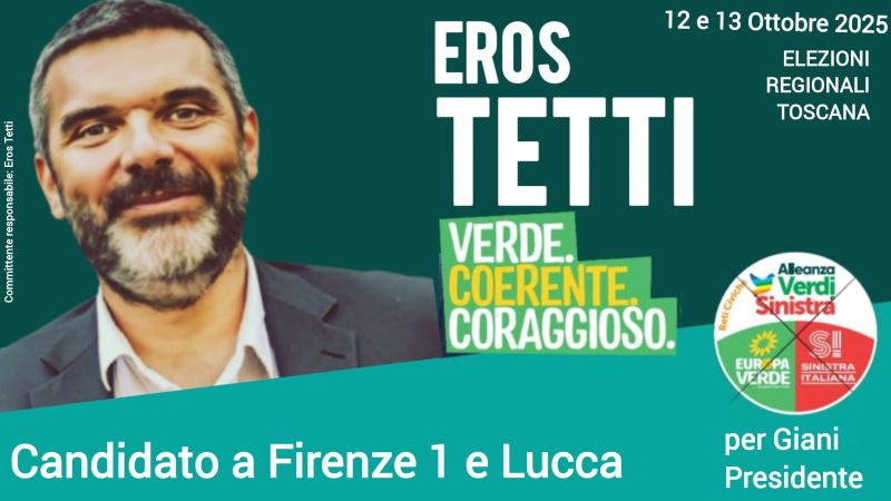 Eros Tetti candidato AVS Firenze e Lucca
